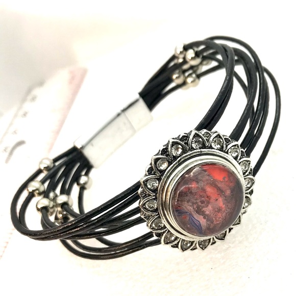 Leather snap bracelet Handmade 20mm snap SB20 - Picture 1 of 4